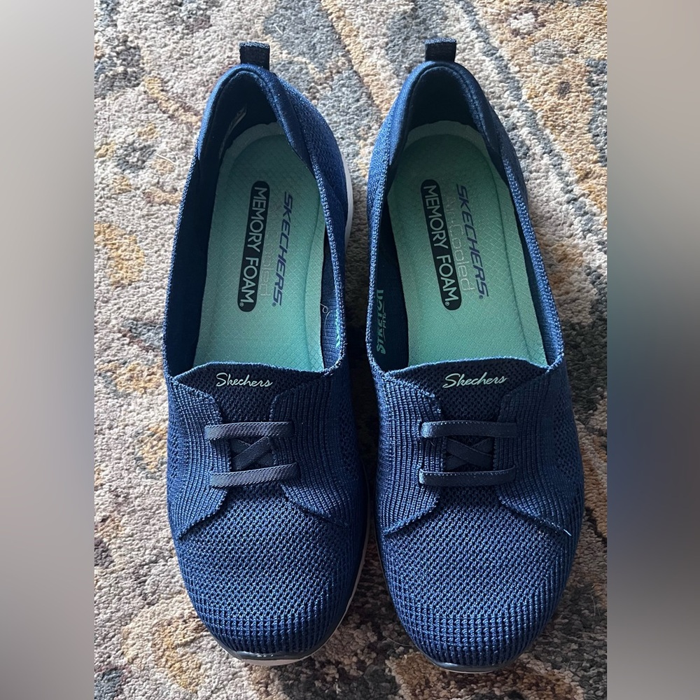 Skechers Blue Casual Sneakers with Memory Foam, size 9